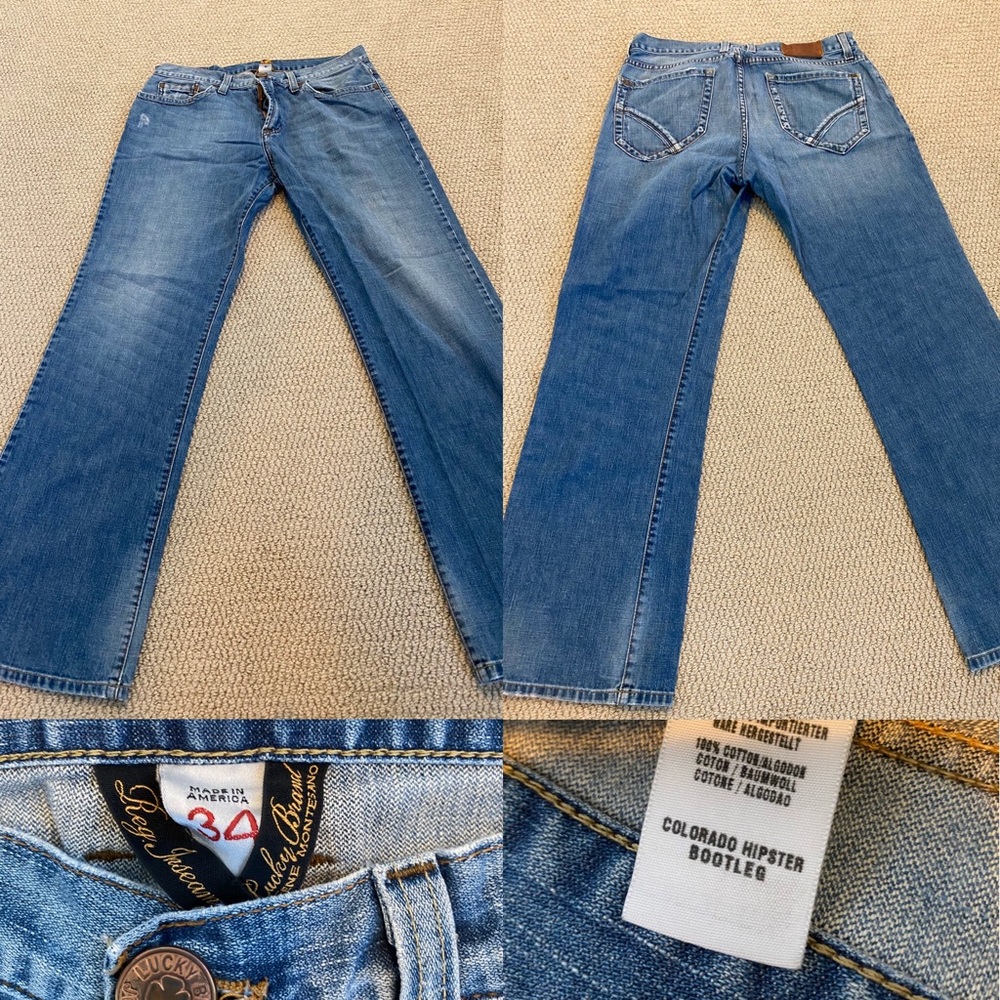 5 pair of Lucky brand 34/30 jeans. Great condition